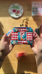 RED GINGHAM GARDEN KEYCHAIN POUCH