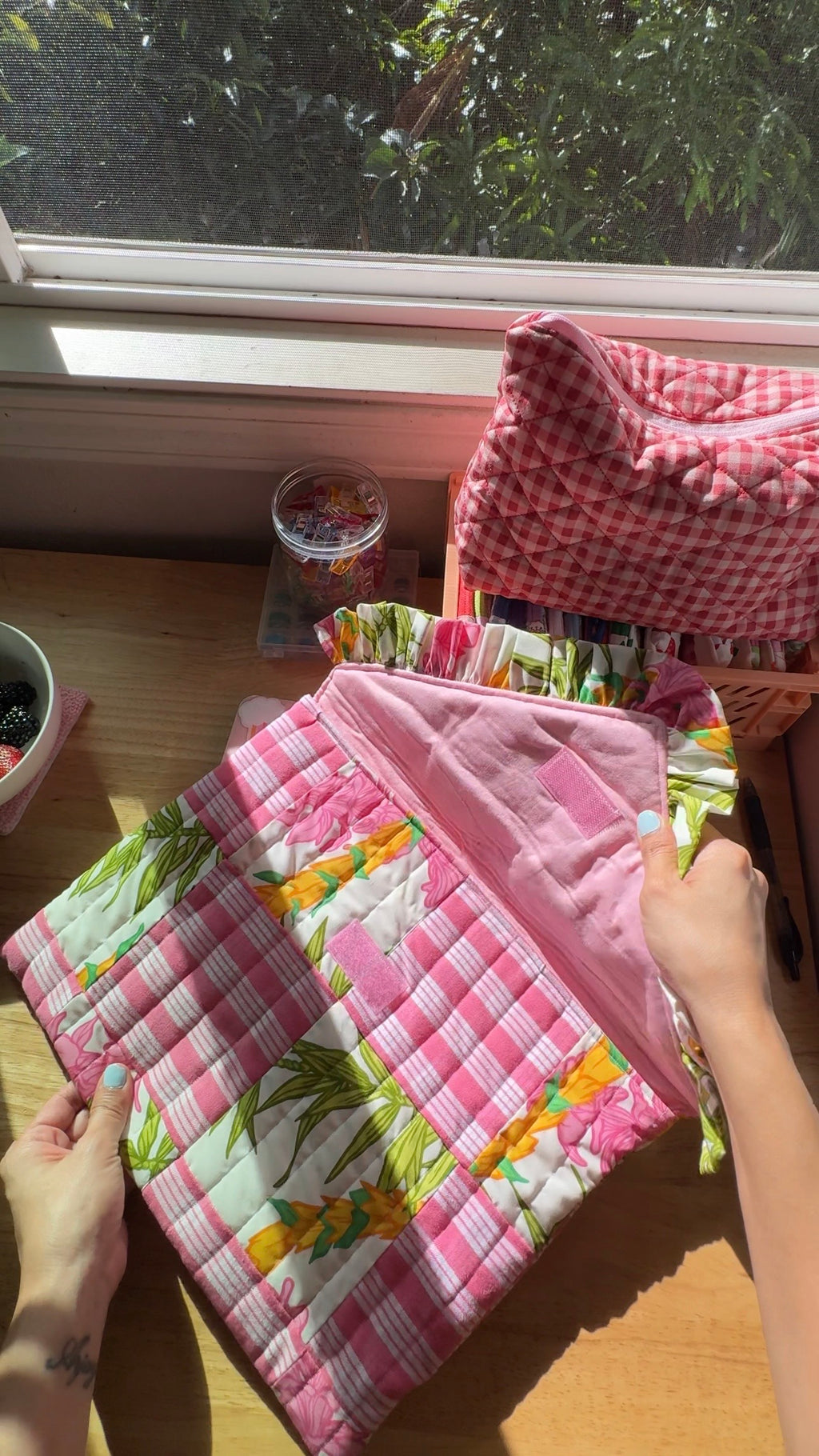 PINK PUAKENIKENI RUFFLE LAPTOP SLEEVE