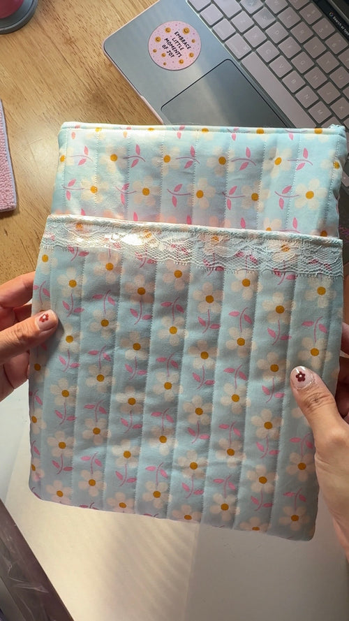 BLUE FLORAL WITH POCKET BOOK SLEEVE